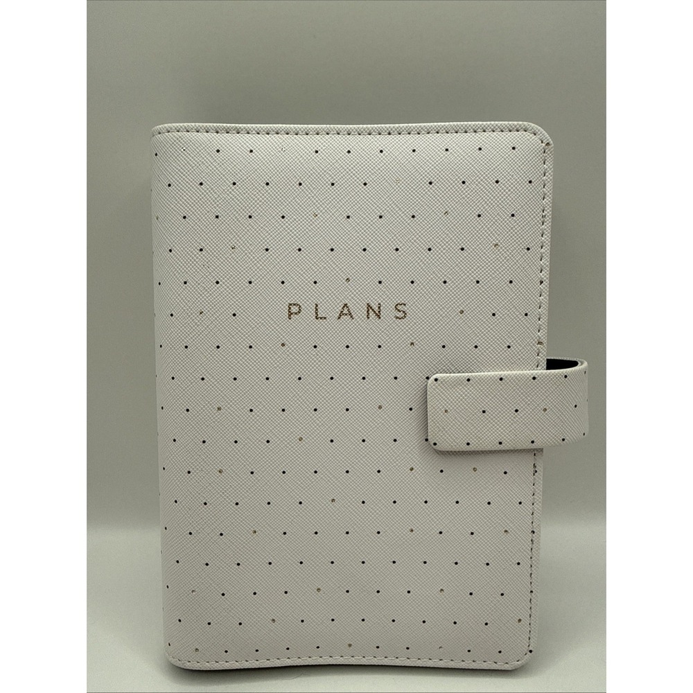 Filofax Polka Dot Organizer, Personal Size, White - Leather-Look, Gold Accent...
